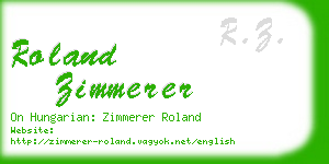 roland zimmerer business card